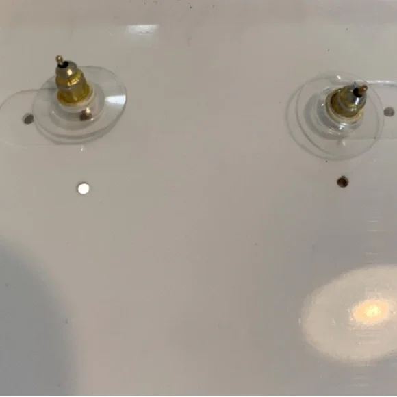 PANACEA Earrings Beaded Tassel I White I Metallic Gold Accents I Post Backings - Picture 7 of 11